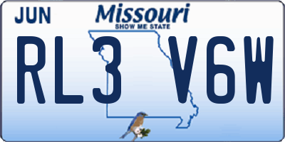 MO license plate RL3V6W