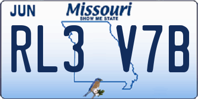 MO license plate RL3V7B