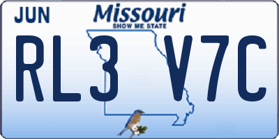 MO license plate RL3V7C