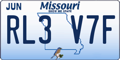 MO license plate RL3V7F