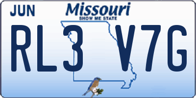 MO license plate RL3V7G