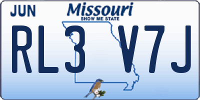 MO license plate RL3V7J