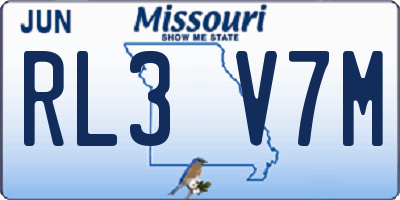 MO license plate RL3V7M