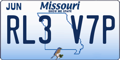 MO license plate RL3V7P