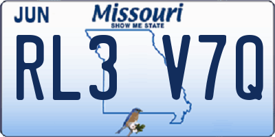 MO license plate RL3V7Q