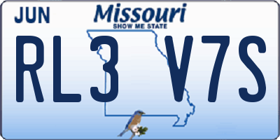 MO license plate RL3V7S