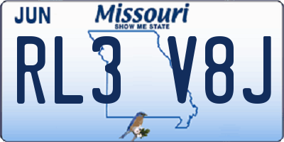 MO license plate RL3V8J