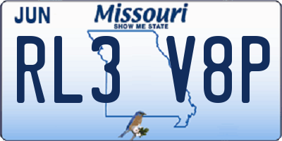 MO license plate RL3V8P