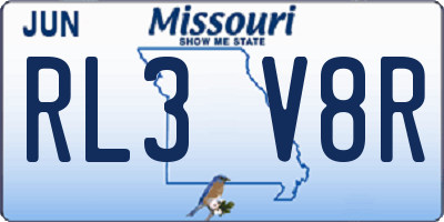 MO license plate RL3V8R
