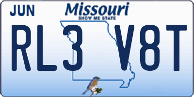 MO license plate RL3V8T