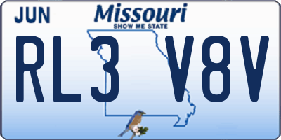 MO license plate RL3V8V