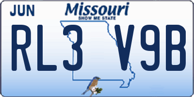MO license plate RL3V9B