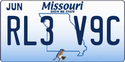 MO license plate RL3V9C
