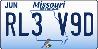 MO license plate RL3V9D