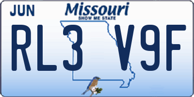 MO license plate RL3V9F
