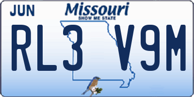 MO license plate RL3V9M