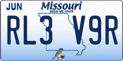 MO license plate RL3V9R