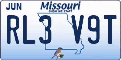 MO license plate RL3V9T