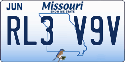 MO license plate RL3V9V