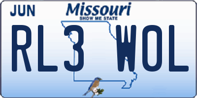 MO license plate RL3W0L