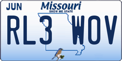 MO license plate RL3W0V