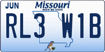 MO license plate RL3W1B