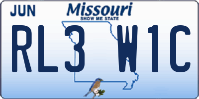 MO license plate RL3W1C