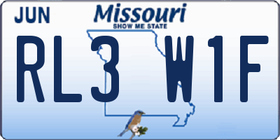 MO license plate RL3W1F