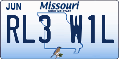 MO license plate RL3W1L