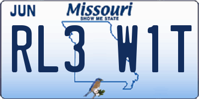 MO license plate RL3W1T