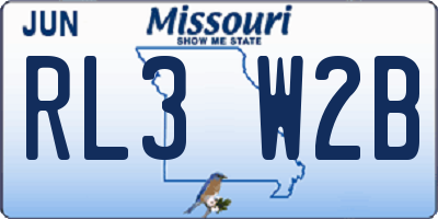 MO license plate RL3W2B