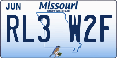 MO license plate RL3W2F