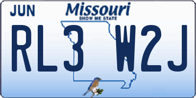 MO license plate RL3W2J
