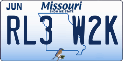 MO license plate RL3W2K
