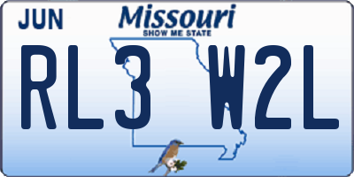 MO license plate RL3W2L