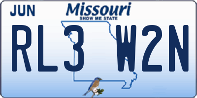 MO license plate RL3W2N