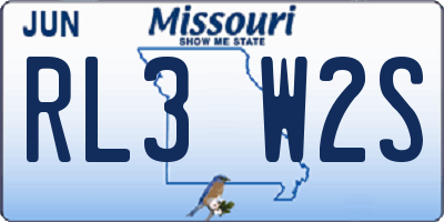 MO license plate RL3W2S