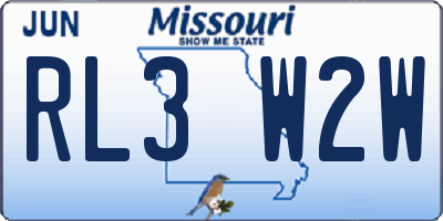 MO license plate RL3W2W
