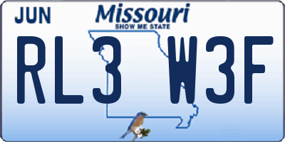 MO license plate RL3W3F