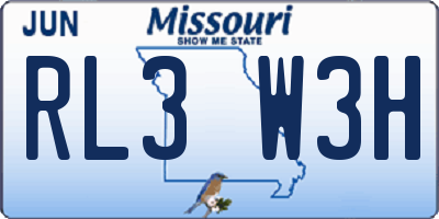 MO license plate RL3W3H