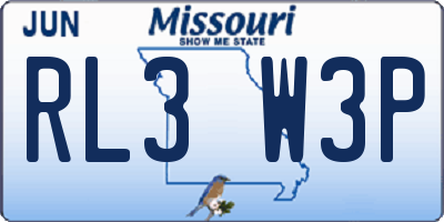 MO license plate RL3W3P