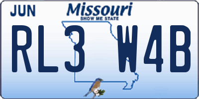 MO license plate RL3W4B