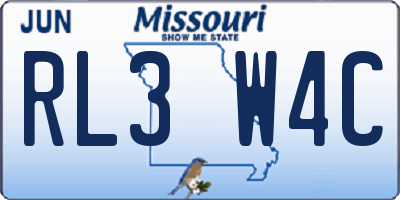MO license plate RL3W4C