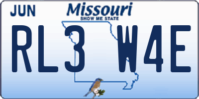 MO license plate RL3W4E