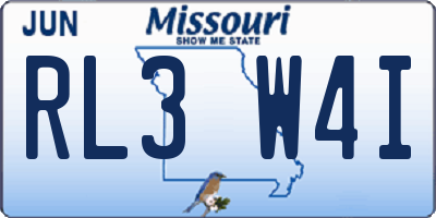 MO license plate RL3W4I