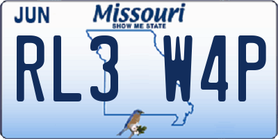 MO license plate RL3W4P