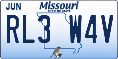 MO license plate RL3W4V