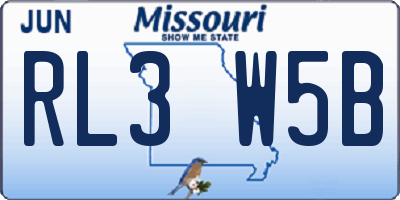 MO license plate RL3W5B