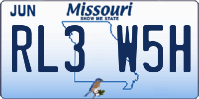 MO license plate RL3W5H