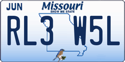MO license plate RL3W5L